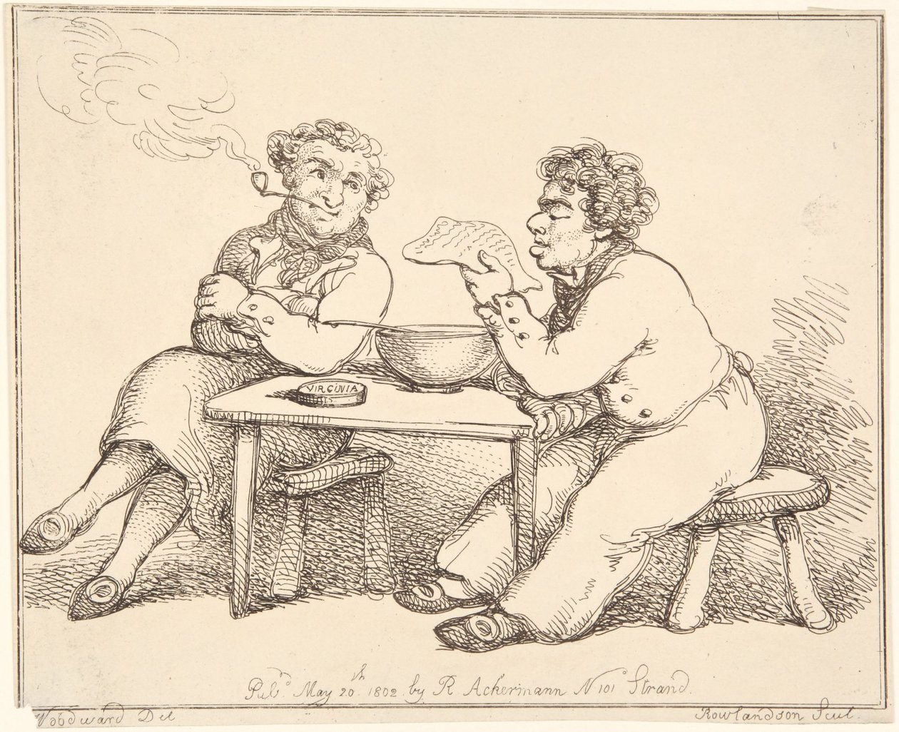Two Men at Table by Thomas Rowlandson