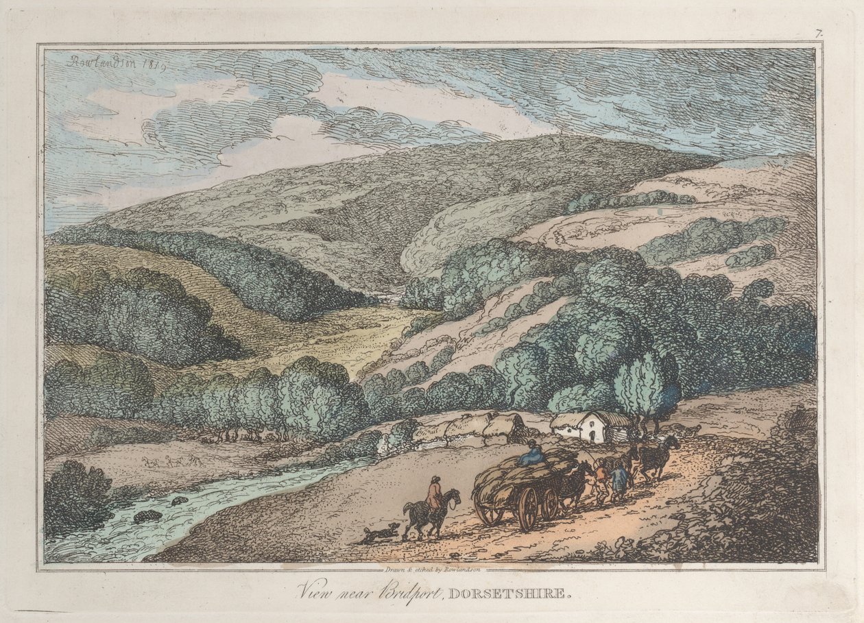 View near Bridport, Dorsetshire by Thomas Rowlandson