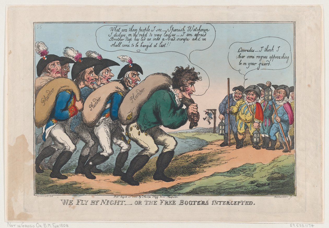 We Fly By Night, Or The Free Booters Intercepted by Thomas Rowlandson