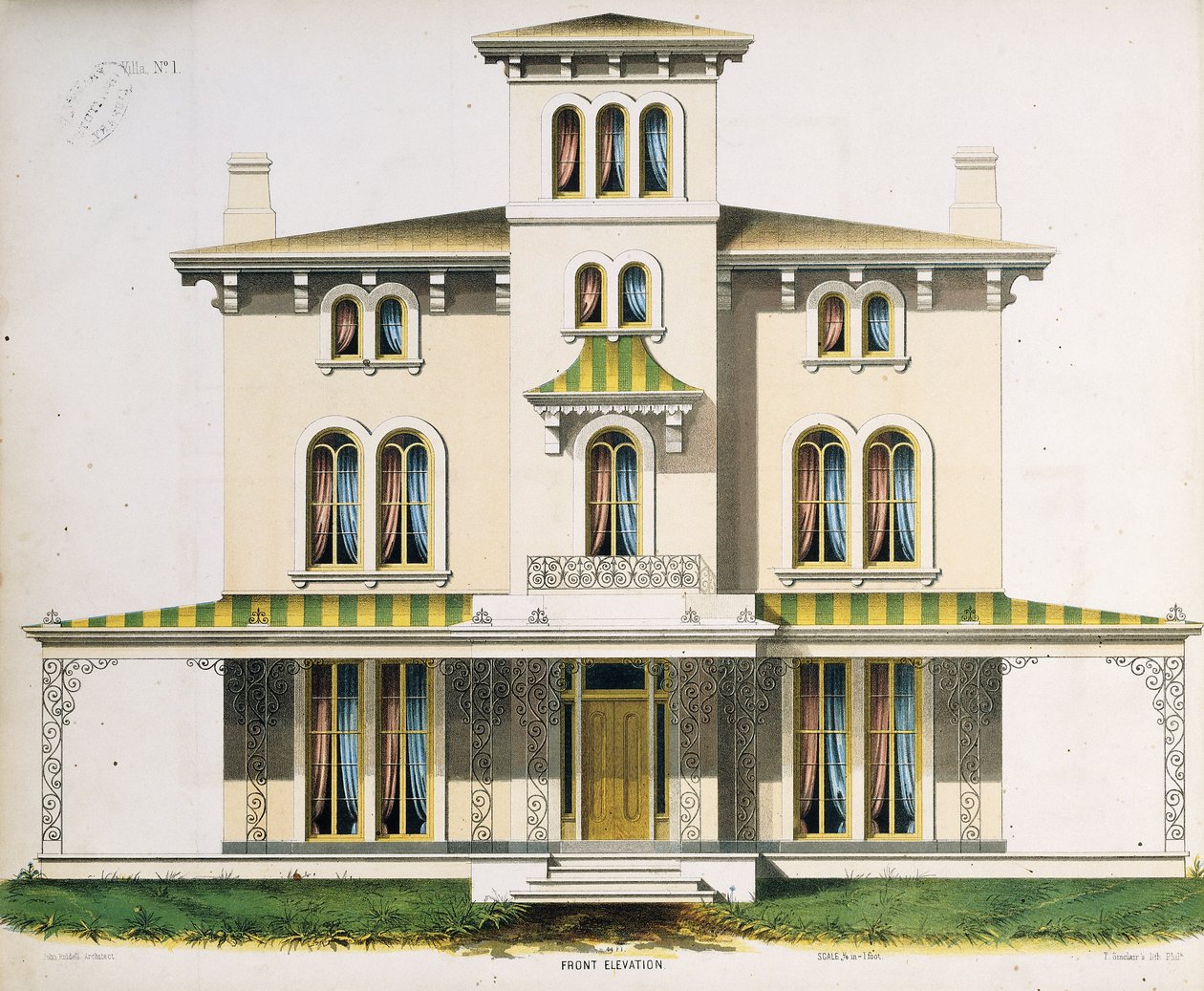 Front Elevation for Villa No.1, from 