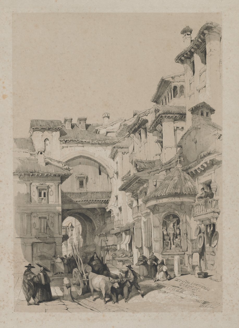 Picturesque Sketches in Spain: Gate of the Vivarrambla, Granada by Thomas Shotter Boys