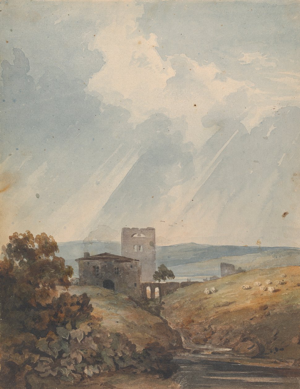 Landscape with Castle, Hills and Mountains by Thomas Sully