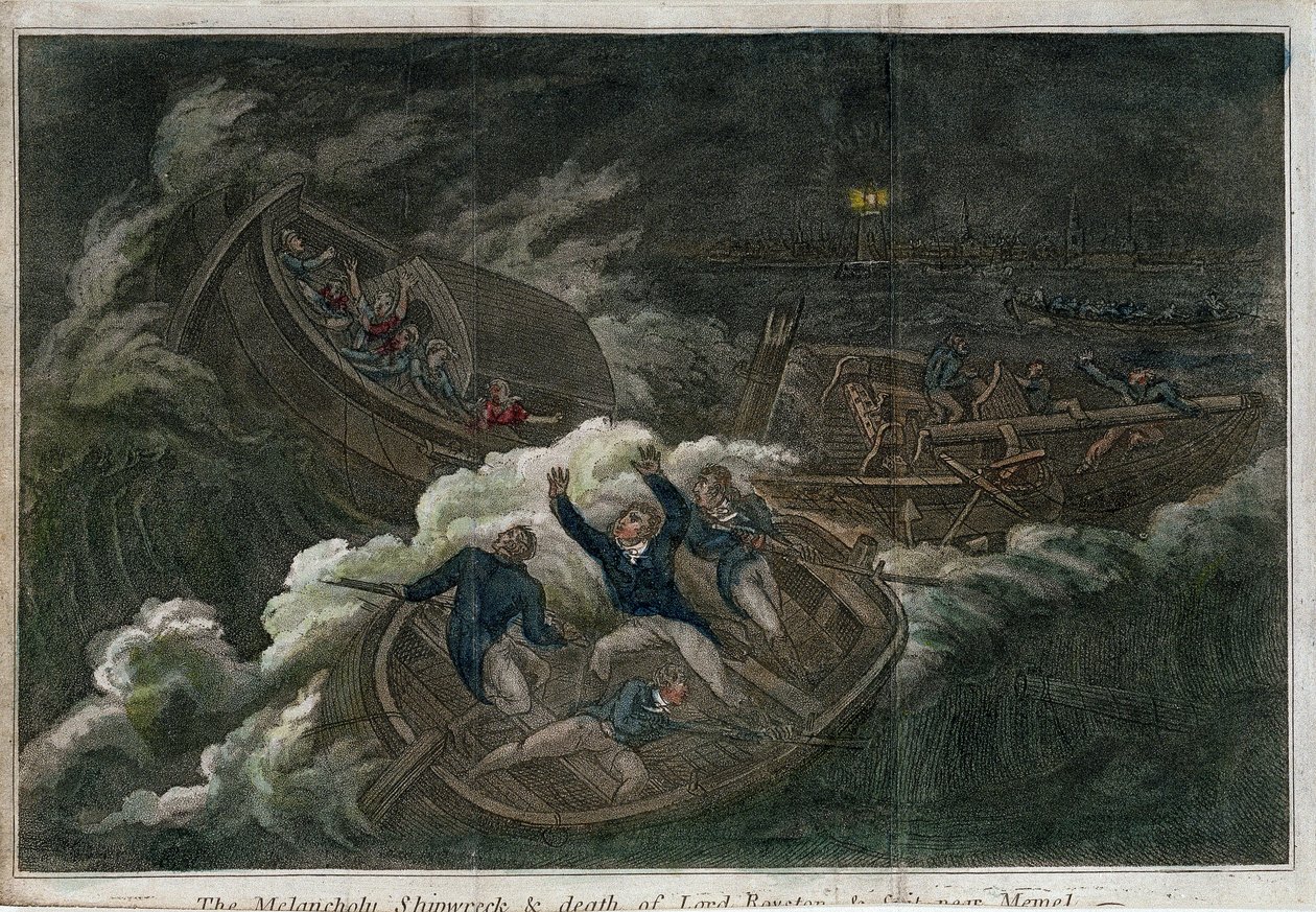 The Melancholy shipwreck and the death of Lord Royston by Thomas Tegg