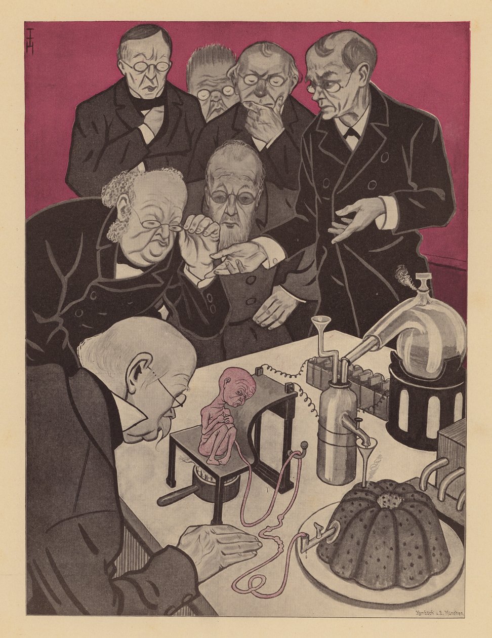 Scientist Creating a Human Being Chemically by Thomas Theodor Heine