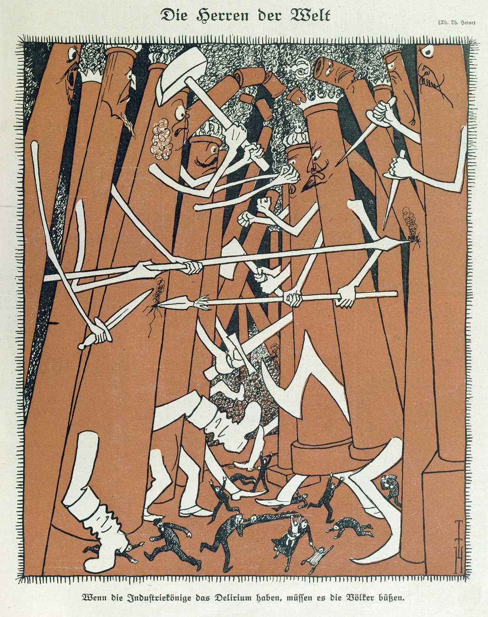 The Masters of the World, cover of Simplicissimus magazine by Thomas Theodor Heine