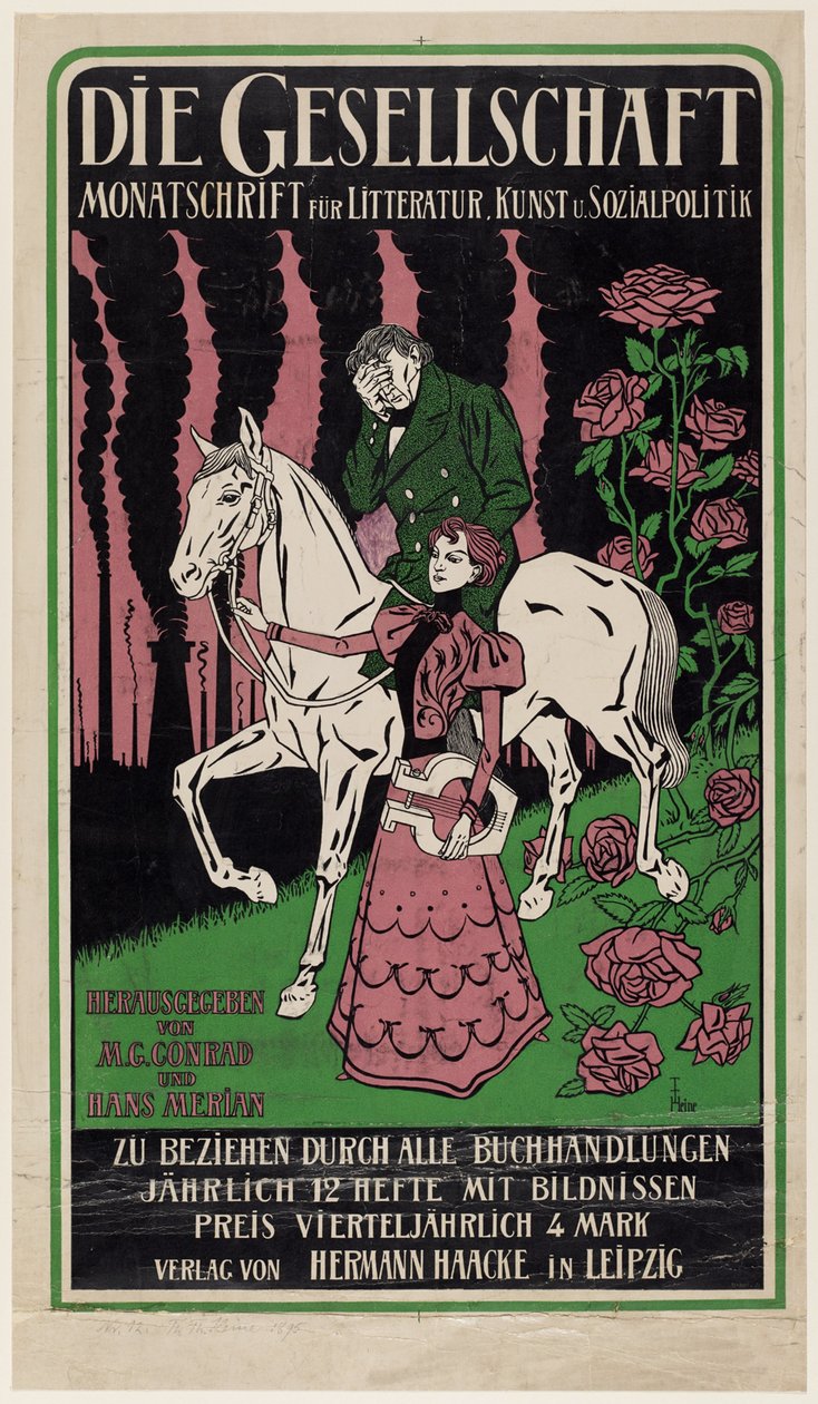 Advertisement Poster for the Magazine Die Gesellschaft by Thomas Theodor Heine