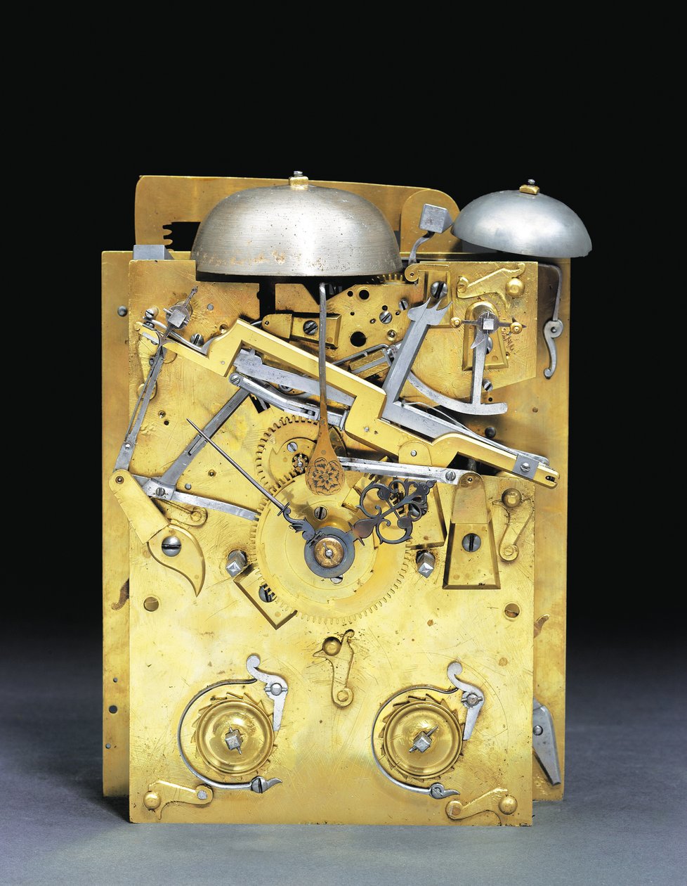 (Detail) of a James II Mounted Striking Bracket Clock with Pull Quarter Repeat, No. 166 by Thomas Tompion