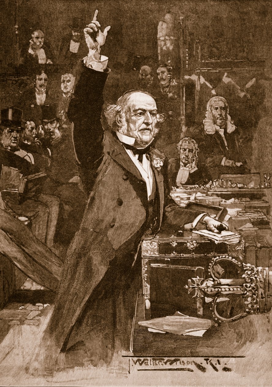 Introduction of the Home Rule Bill: Mr. Gladstone Delivering His Peroration, 1886 by Thomas Walter Wilson