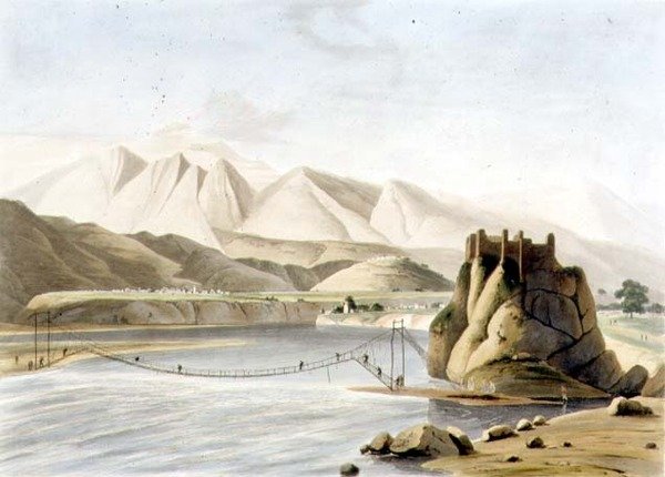 The Rope Bridge at Sirinagur, plate XXIII from Part 6 of 