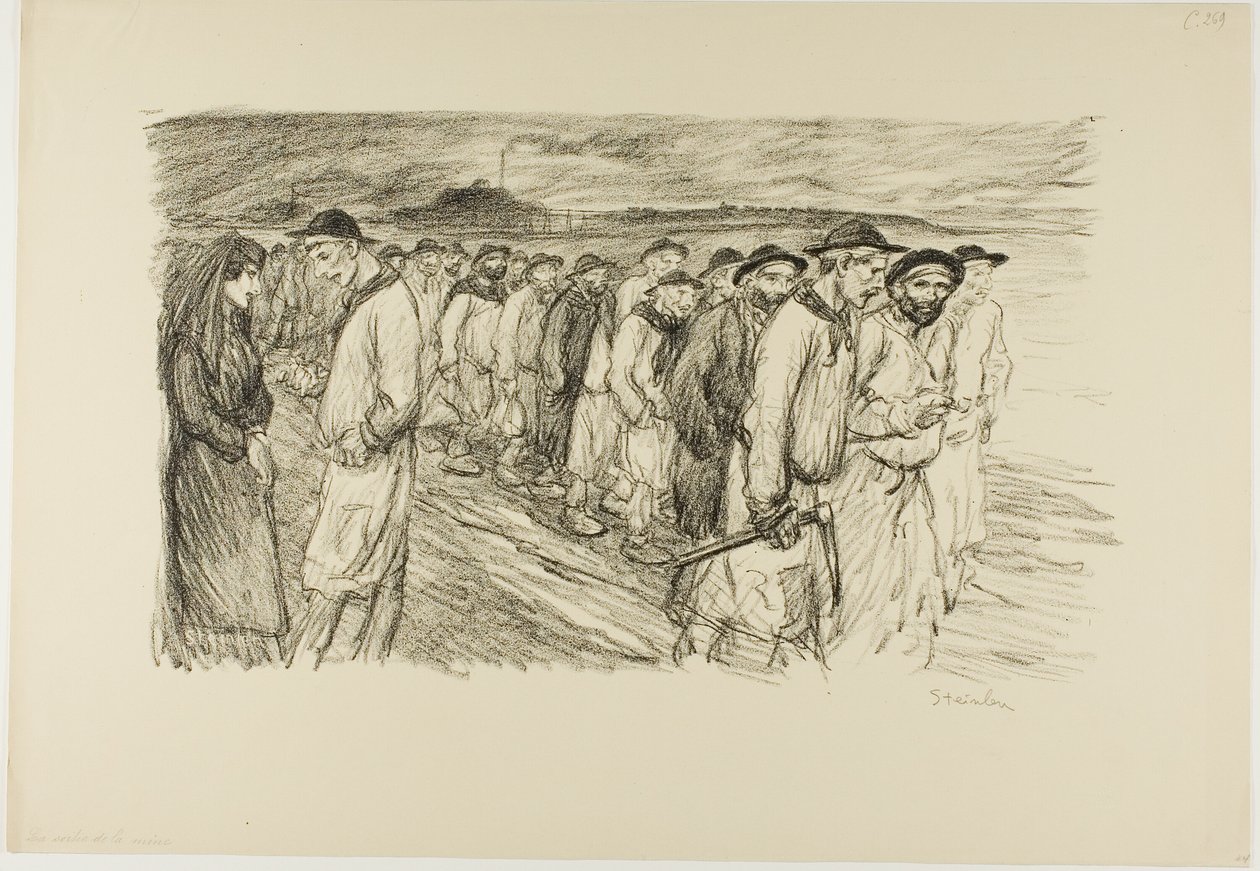 Coming Out of the Mine by Théophile Alexandre Pierre Steinlen