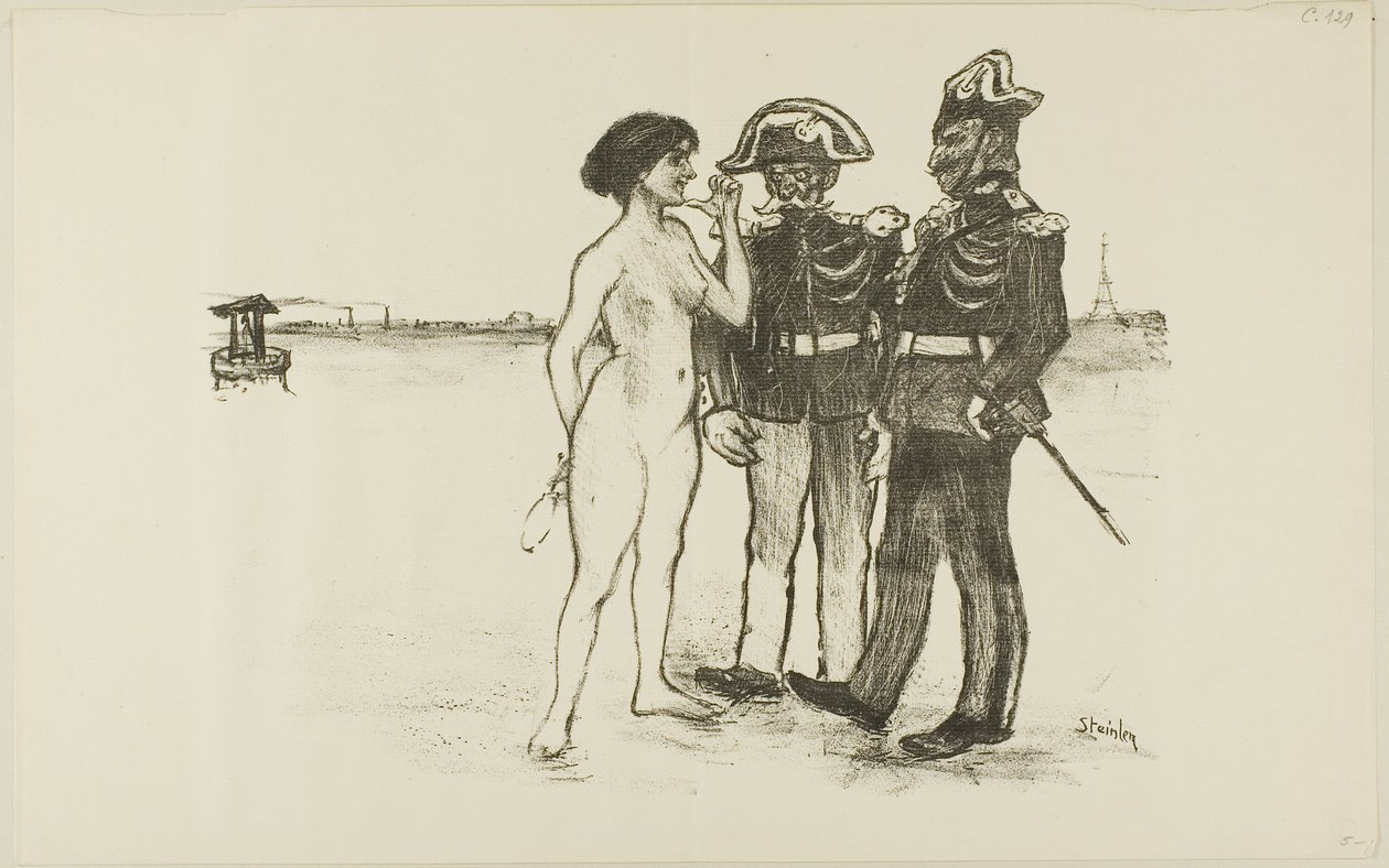 Truth and the Two Soldiers by Théophile Alexandre Pierre Steinlen