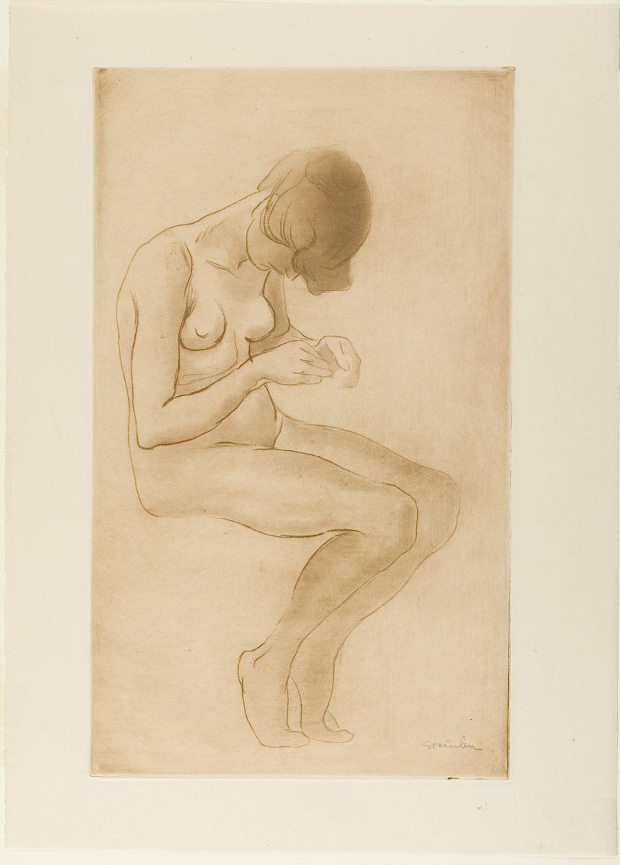 Woman Fixing Her Nails by Théophile Alexandre Pierre Steinlen