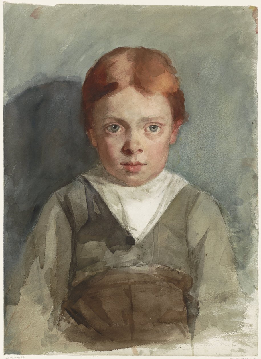 Portrait of a Red-Haired Boy, Front View by Thérèse Schwartze