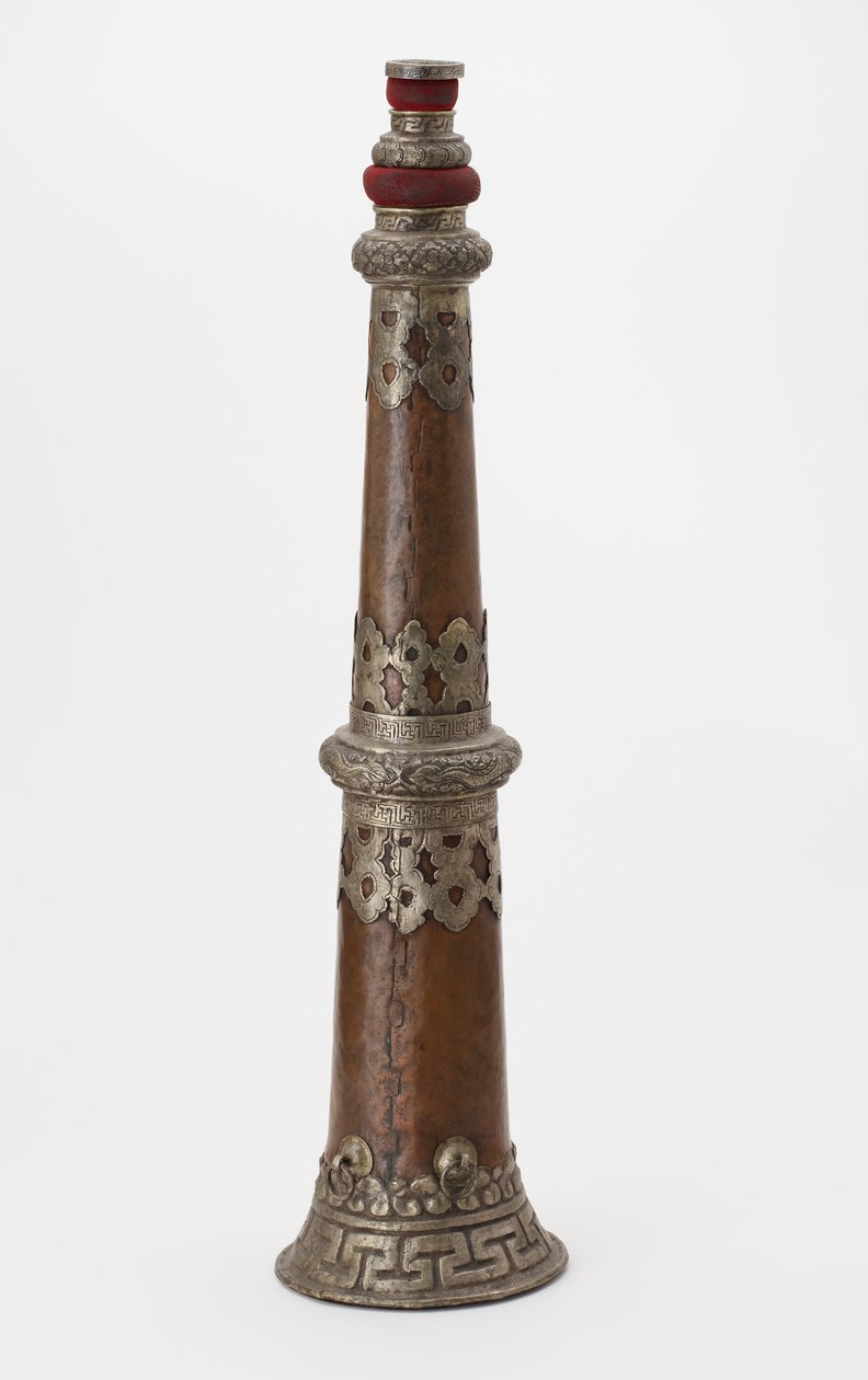 Pair of Telescoping Ritual Horns (Dung-chen) by Tibetan School