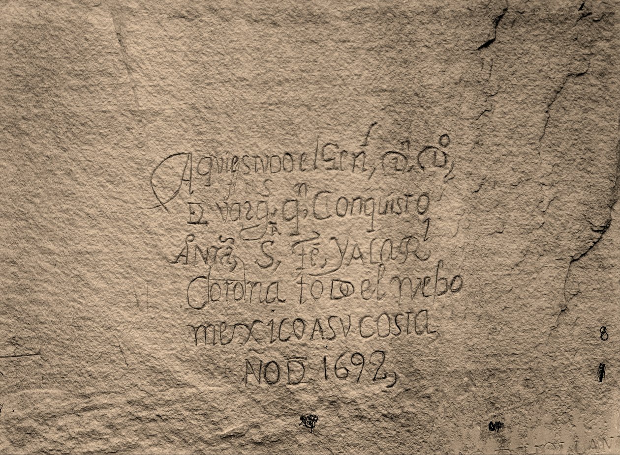 Historic Spanish Record of the Conquest; South Side of Inscription Rock, N. M. by Timothy H. OSullivan
