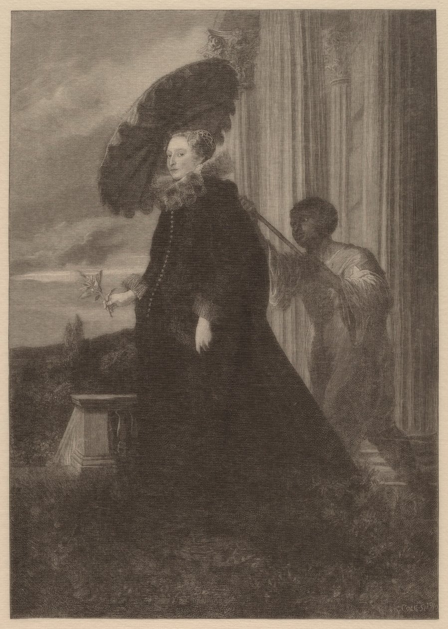 Marchesa Elena Grimaldi, Wife of Marchese Nicola Cattaneo by Timothy Cole after Sir Anthony van Dyck
