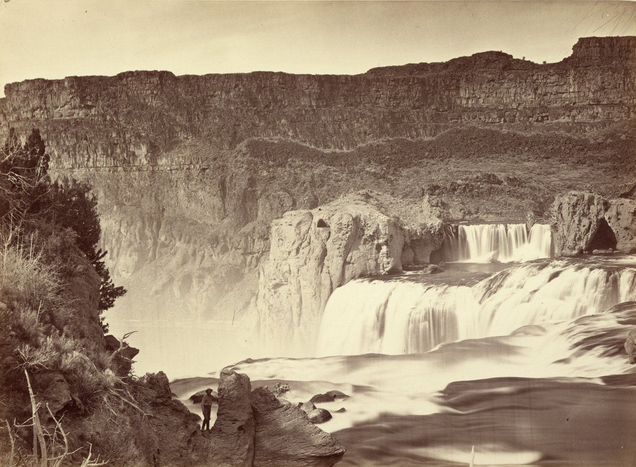 Shoshone Falls, Snake River, Idaho. Mid-day View. Adjacent Walls About 1,000 Feet in Height. by Timothy H. O