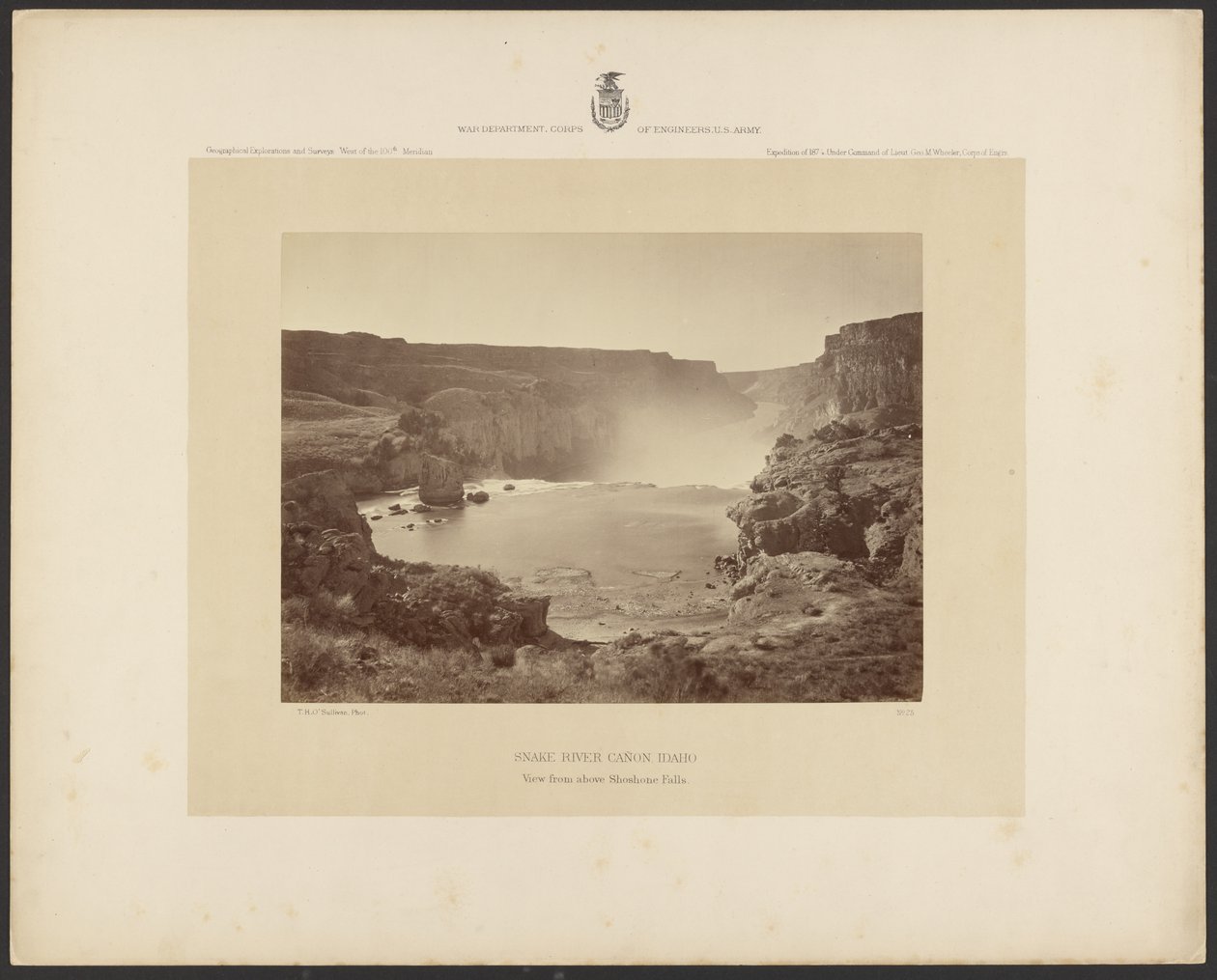 Snake River Canyon, Idaho, View from Above Shoshone Falls by Timothy H. OSullivan