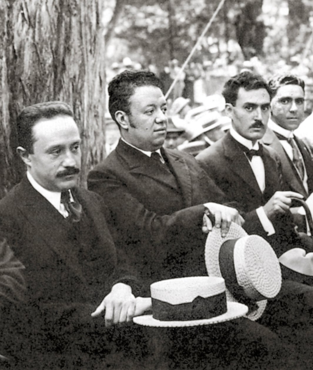 Jose Vasconcelos and Diego Rivera during an outdoor event at Chapultepec Park, Mexico City, 1921 by Tina Modotti