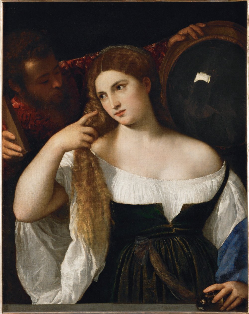 Woman with a Mirror by Titian (c.1488 1576)