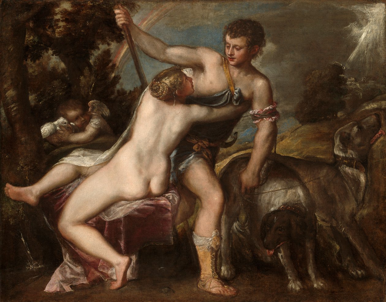 Venus and Adonis by Tiziano Vecelli