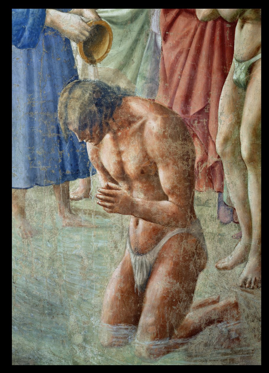 St. Peter Baptising the Neophytes (detail) by Tommaso Masaccio