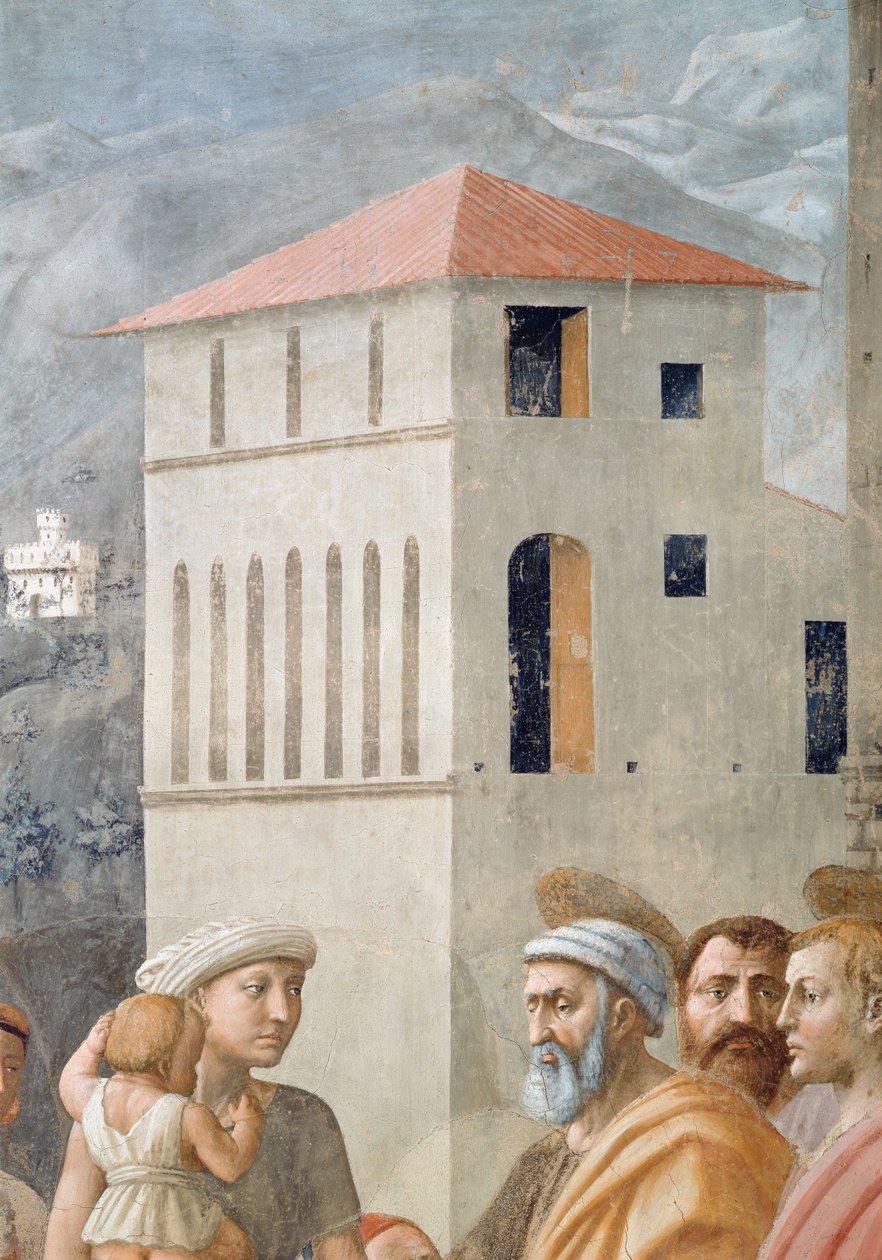 St. Peter Distributing the Common Goods of the Church, and the Death of Ananias (detail) by Tommaso Masaccio