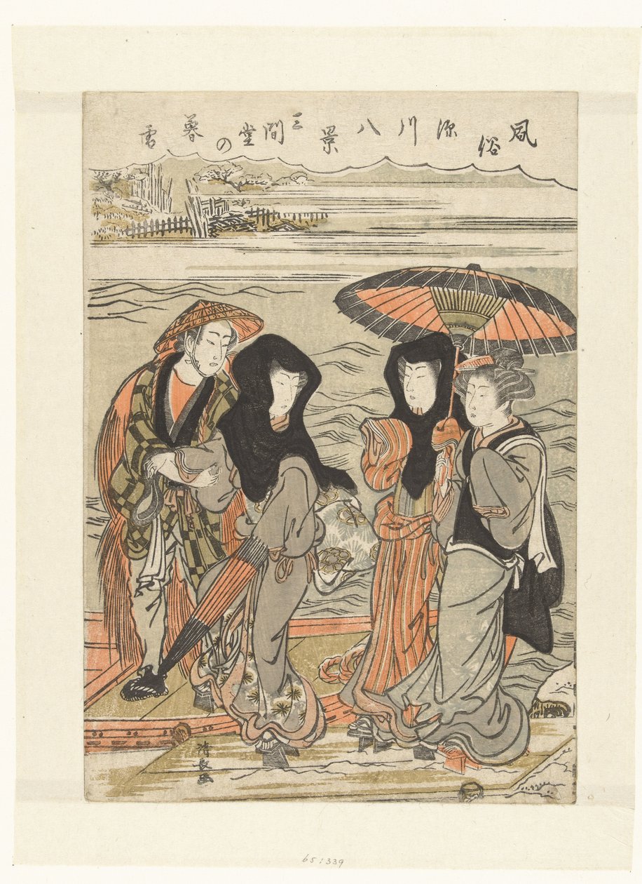 Evening Snow at Sangendo (Eight Views of Customs and Manners in Fukagawa) by Torii Kiyonaga