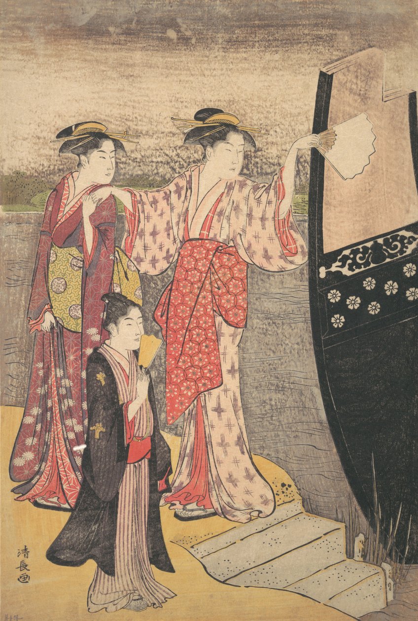 Disembarking from a Pleasure Boat on the Sumida River by Torii Kiyonaga