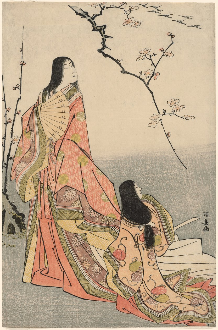 Ise Watching a Flock of Geese, from an Untitled Series of Court Ladies by Torii Kiyonaga