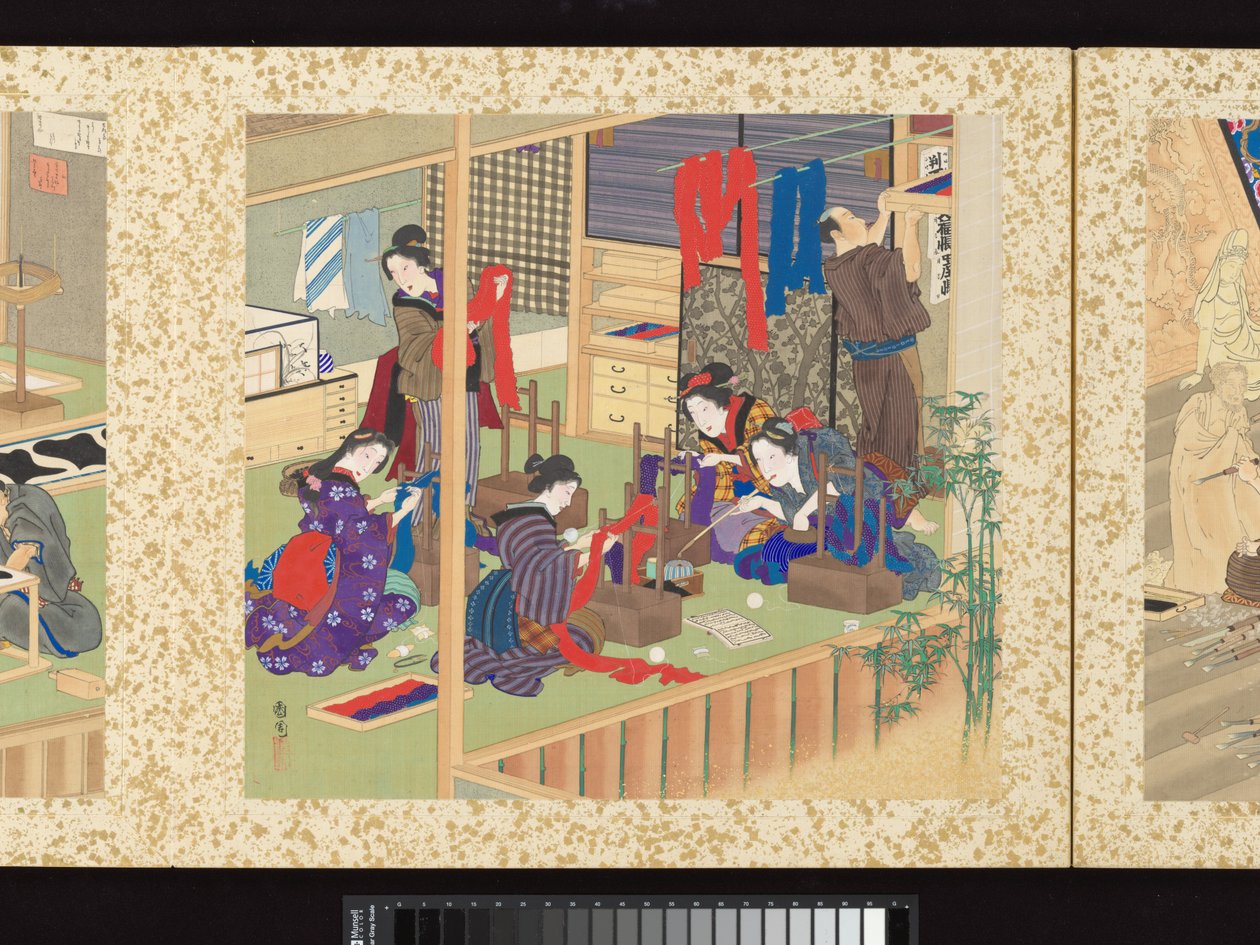 Artisans, Beauties, and Annual Events by Toyohara Kunichika