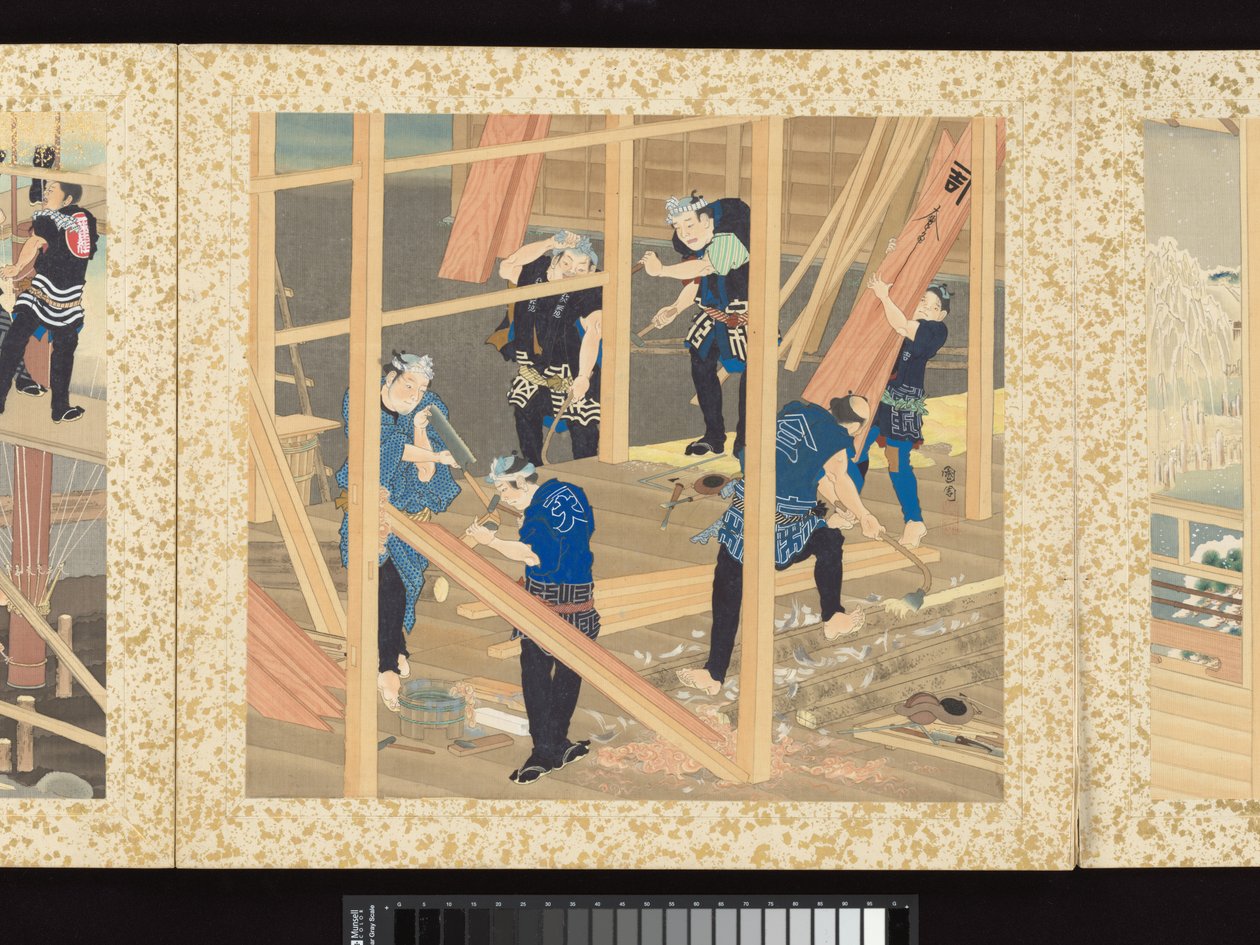 Artisans, Beauties, and Annual Events by Toyohara Kunichika