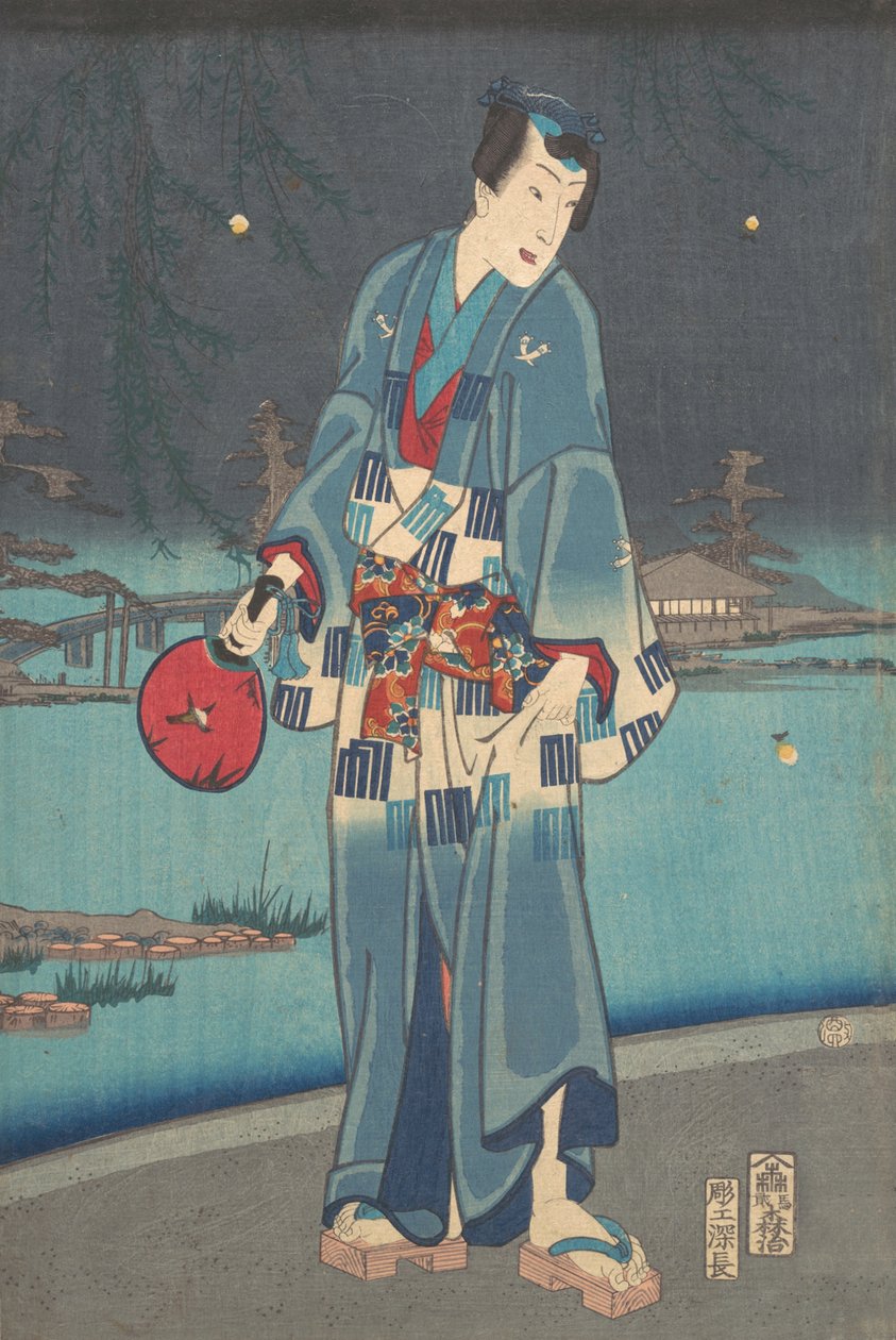 Modern Genji - Firefly Viewing by Toyohara Kunichika