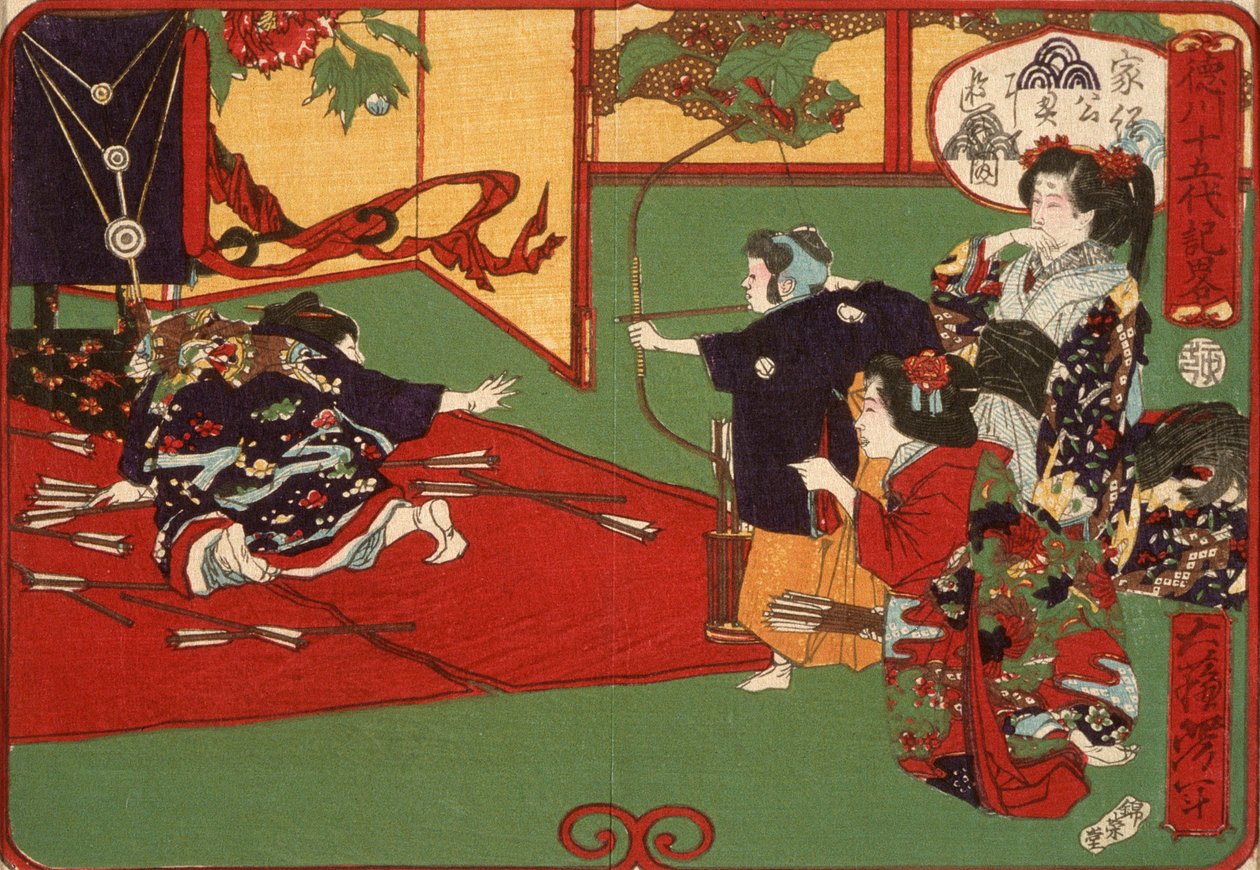 Tokugawa Ietsuga Playing at Archery by Tsukioka Yoshitoshi