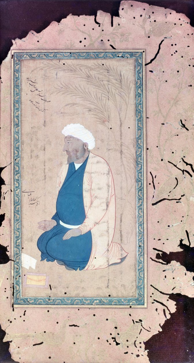 Man Kneeling with Hand Outstretched in Prayer by Turkish School