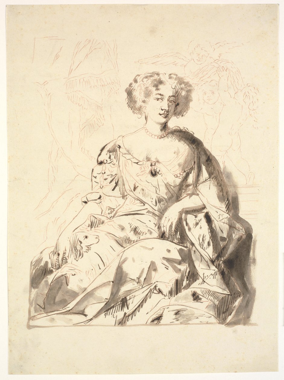 Portrait of a Lady, Seated, Half Figure by Ubekendt