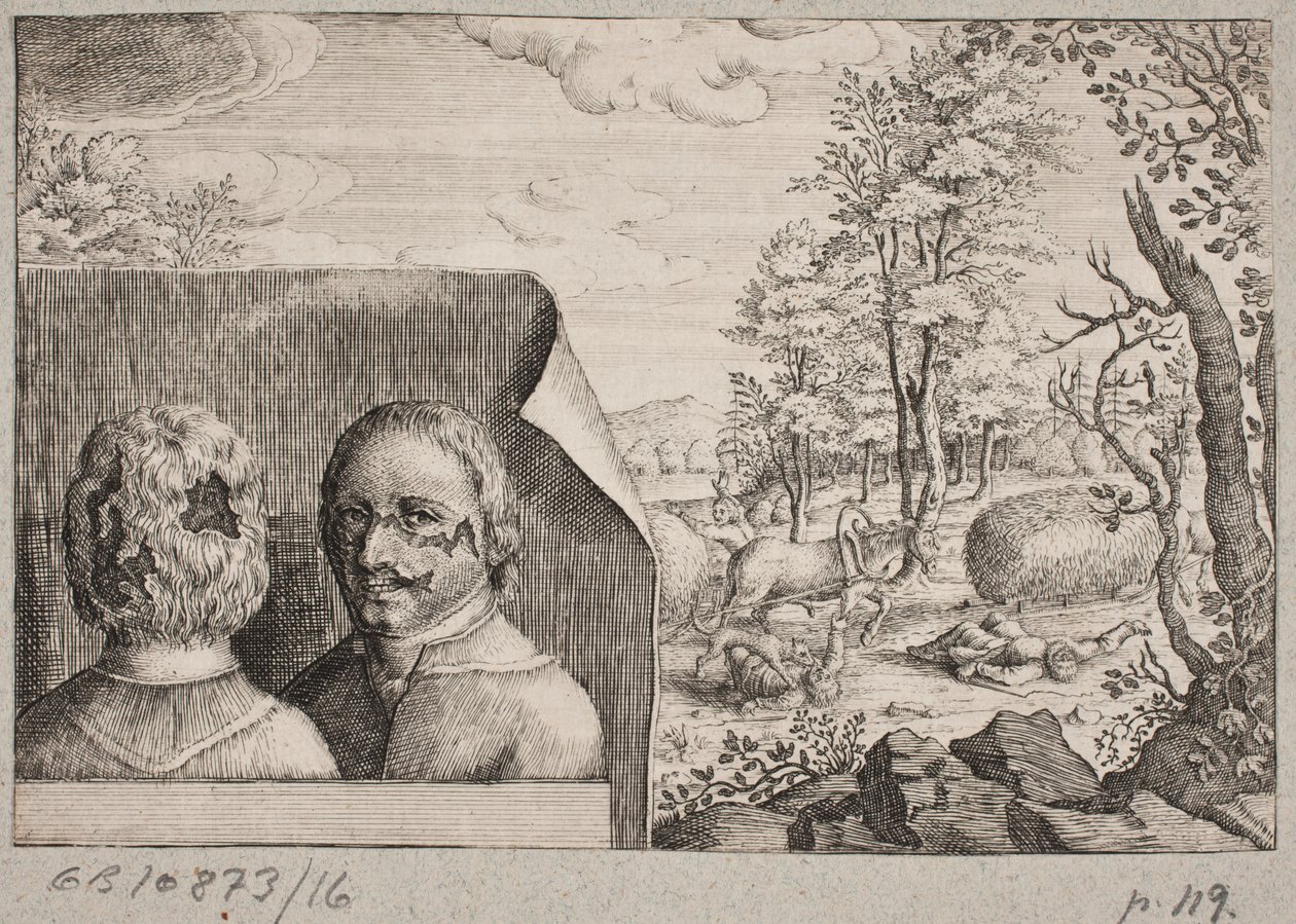 Russian Peasant Attacked by a Wolf by Ubekendt