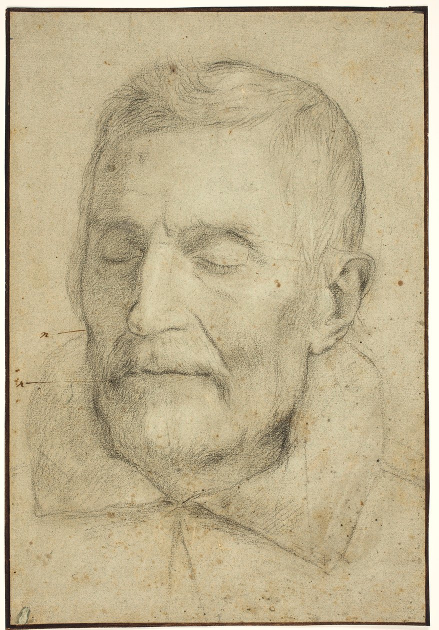 Portrait of a Man with Closed Eyes by Ubekendt italiensk