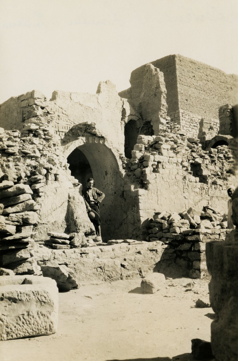 Interior of large keep (qasr) of Monastery of St Simeon, Aswan, Egypt by Ugo Monneret de Villard