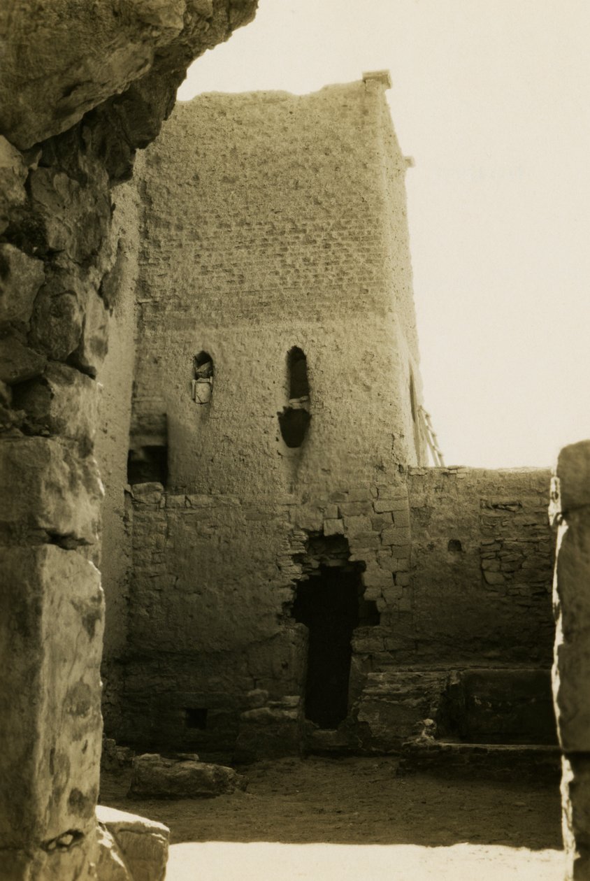 Interior of large keep (qasr) of Monastery of St Simeon, Aswan, Egypt by Ugo Monneret de Villard