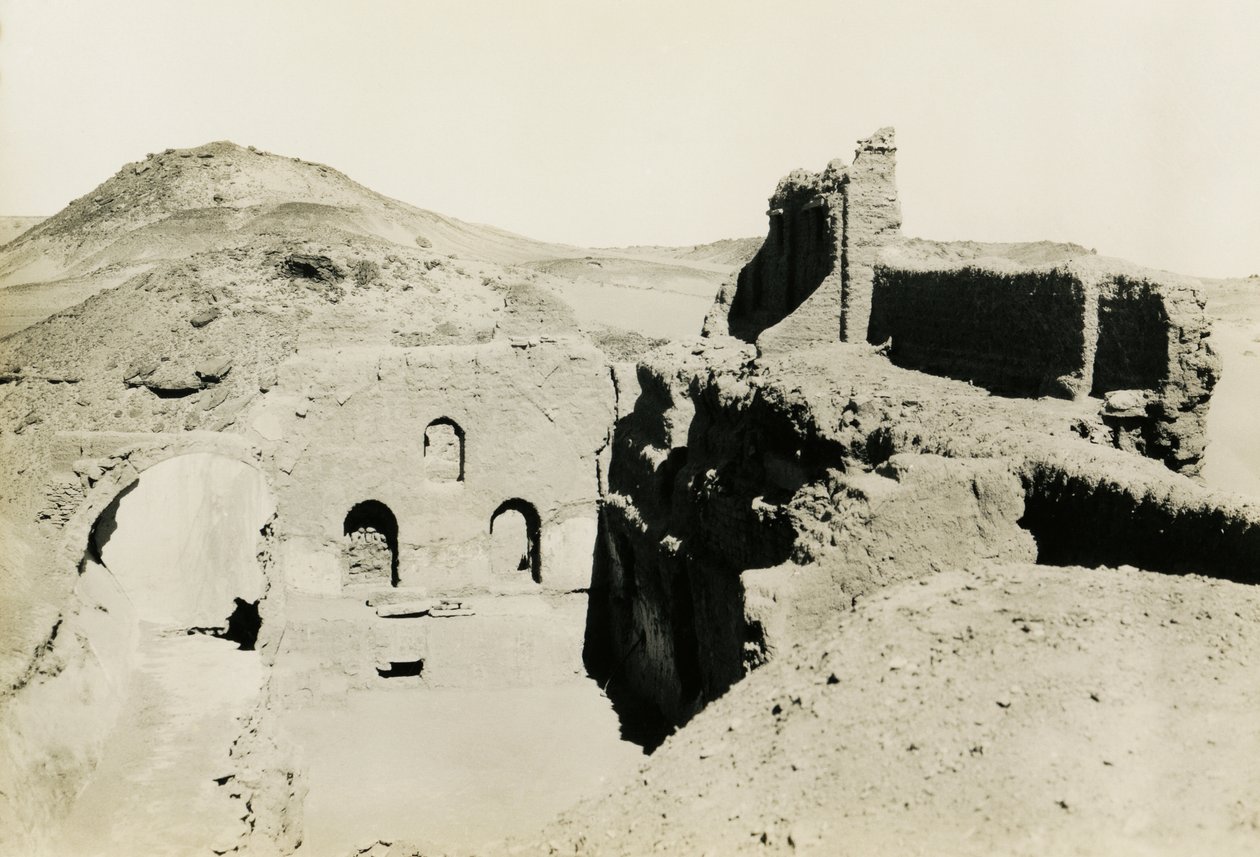 Interior of Large Keep (Qasr) of Monastery of St Simeon, Aswan, Egypt by Ugo Monneret de Villard