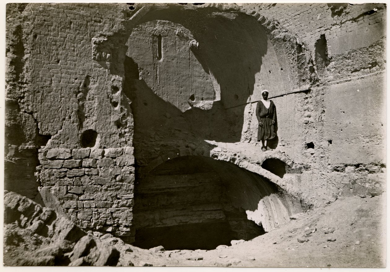 Large keep (qasr) of monastery, Aswan, Egypt by Ugo Monneret de Villard