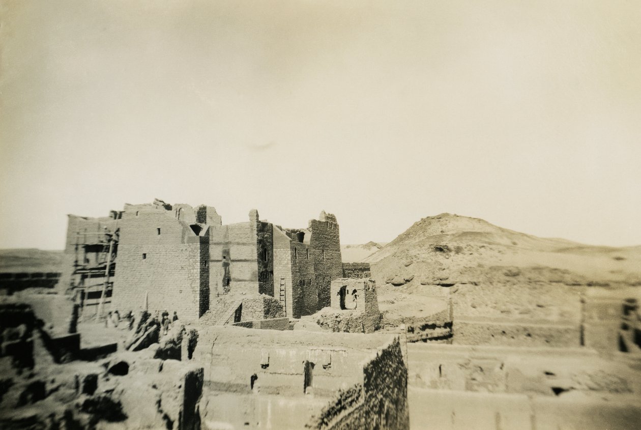 Monastery of St Simeon during Restoration, Aswan, Egypt by Ugo Monneret de Villard