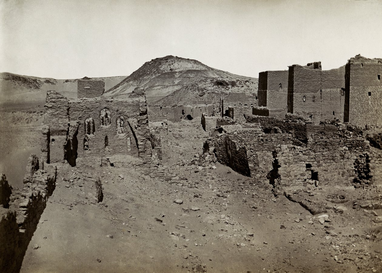Monastery of St Simeon, seen from terraced area to southwest, Aswan, Egypt by Ugo Monneret de Villard