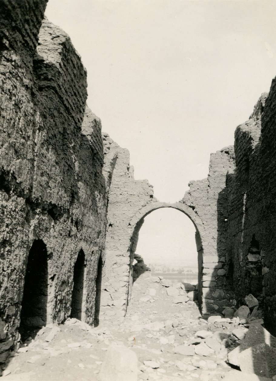 Ruins of church near Nile river, view of interior, Adendan, Egypt by Ugo Monneret de Villard