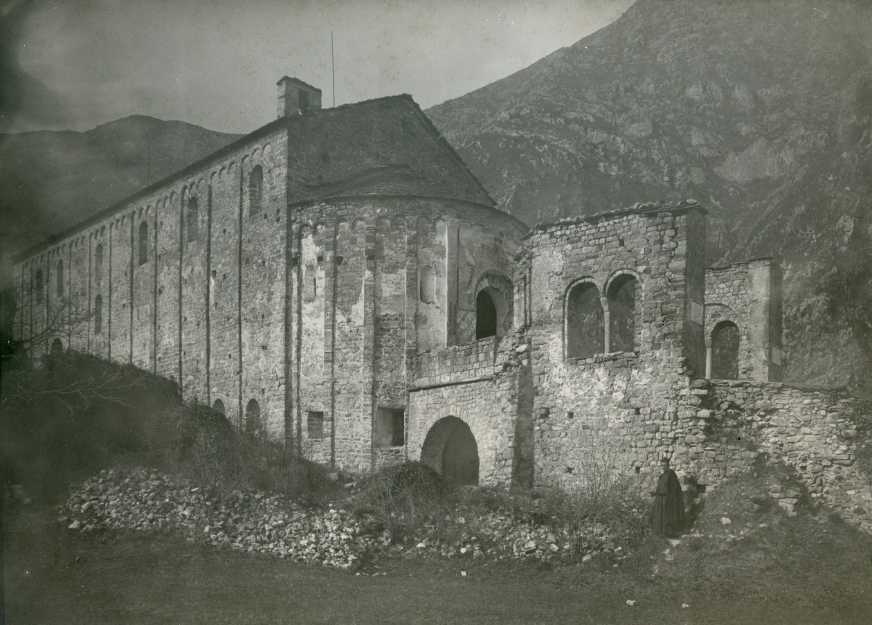 View of Abbey of San Pietro al Monte, Civate, Lombardy, Italy, circa 1910 by Ugo Monneret de Villard