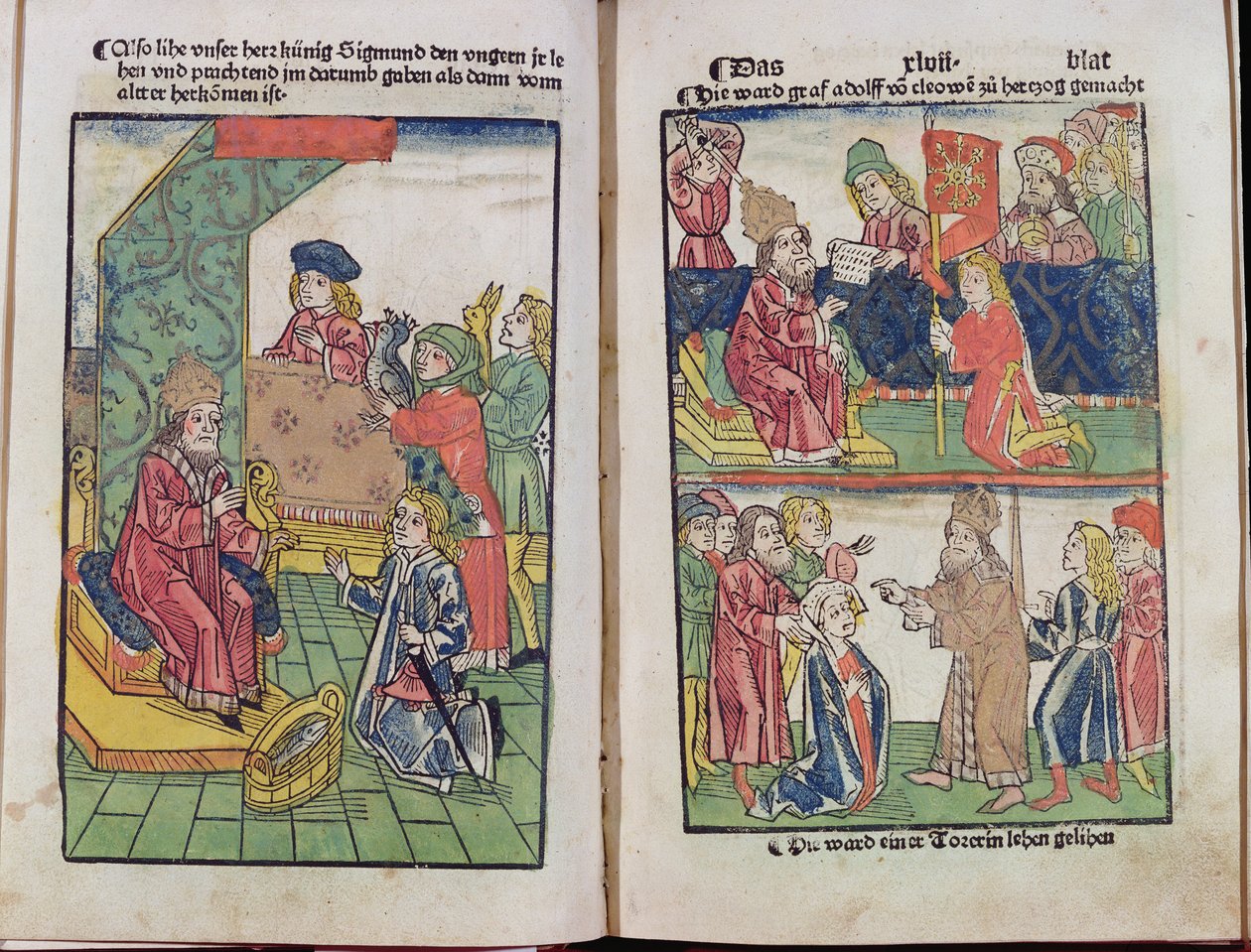 Emperor Sigismund of Luxemburg receives the homage of his Hungarian subjects by Ulrich von Richental