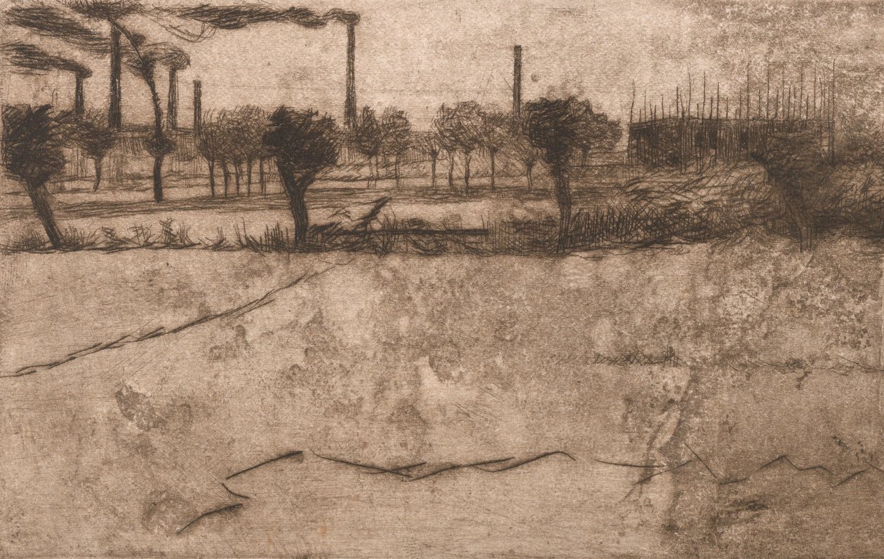 Landscape with Industrial Plants, 1909 by Umberto Boccioni