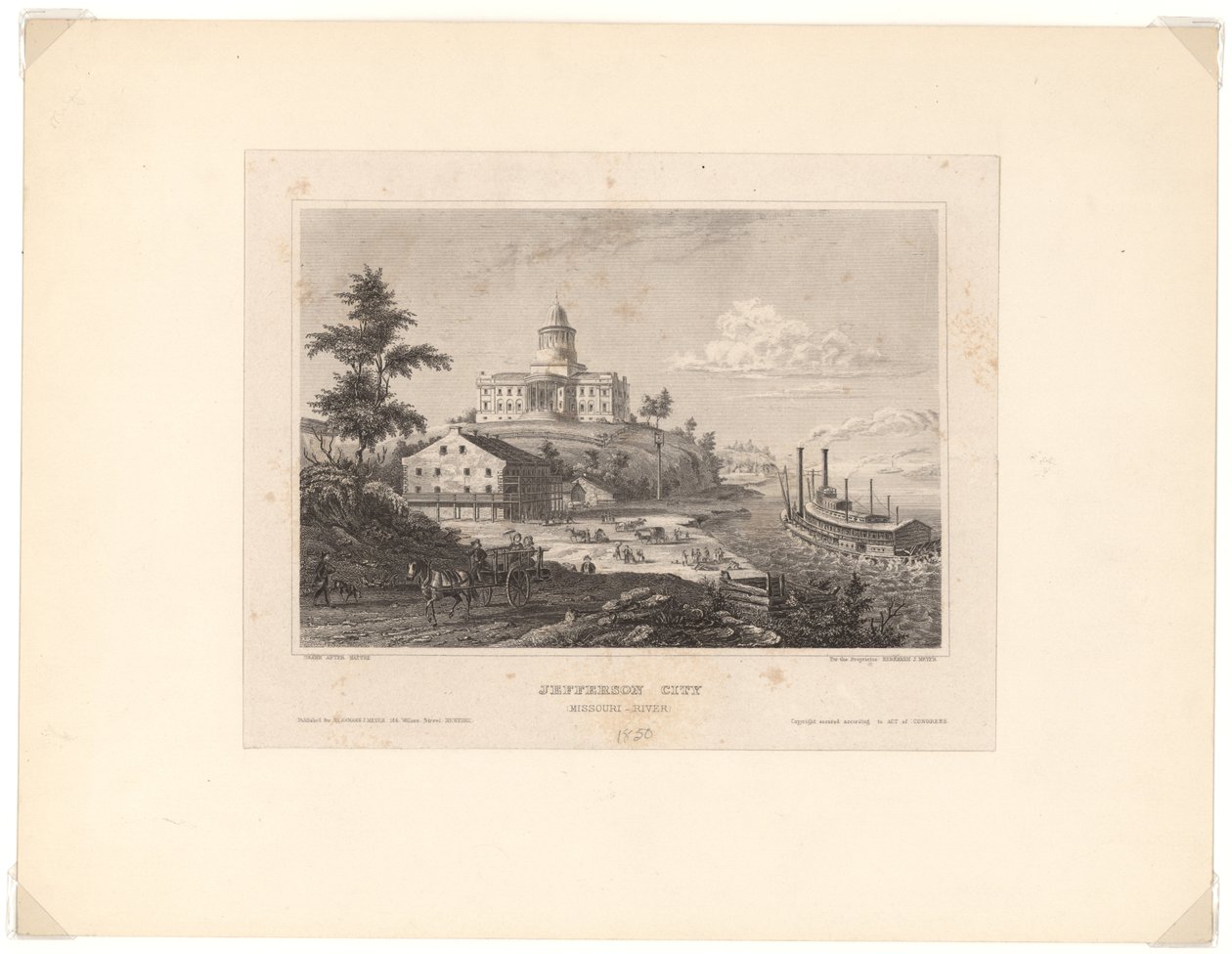View of Jefferson City from the Missouri River by Unbekannt Unbekannt
