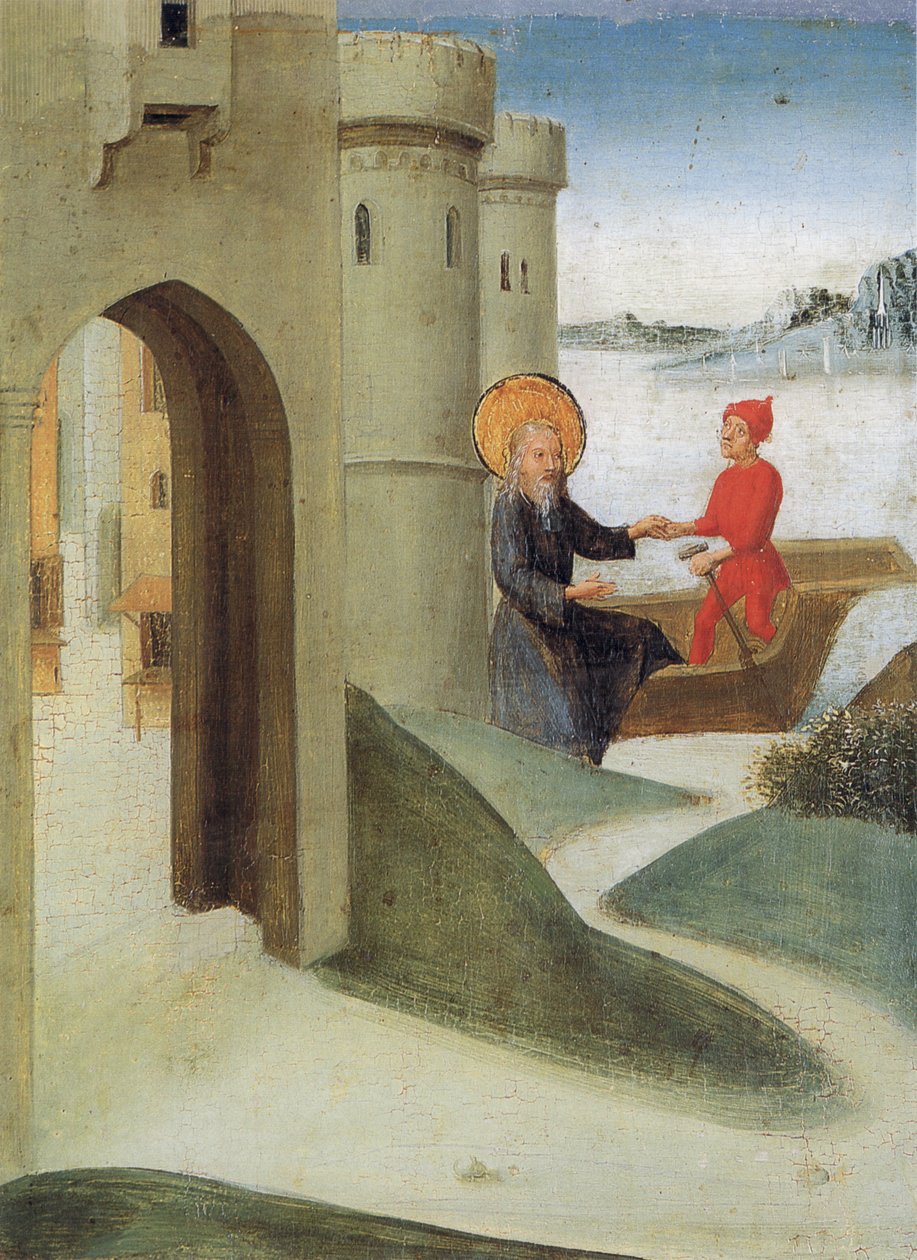 Weingarten Holy Blood Panel from 1489. Landesmuseum Württemberg, Stuttgart. Panel 4: Longinus Leaves Jerusalem and Sails to Italy by Unbekannt Unbekannt